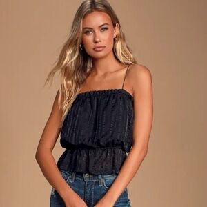 Lulu’s Spaghetti Strap Peplum Blouse EUC